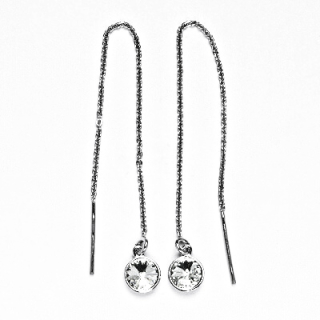 Srříbrné řetízkové protahovací náušnice Swarovski čiré - NŘ1336