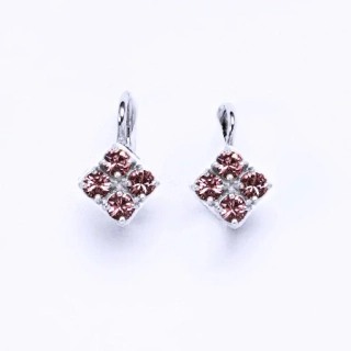 Stříbrné náušnice Swarovski rose - NK1324