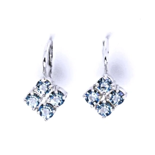 Stříbrné náušnice Swarovski Akvamarine - NK1324