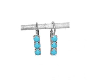 Stříbrné náušnice Swarovski tyrquise - NK1323