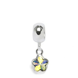 Stříbrný korálek kytička Swarovski AB crystal - P1297/kor.