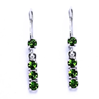 Stříbrné visací náušnice Swarovski fern green- NK1339/1323