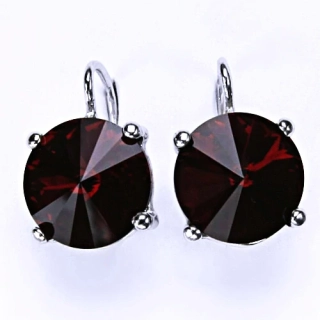 Stříbrné náušnice Swarovski krystal Siam - NK1188