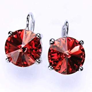 Stříbrné náušnice Swarovski krystal Paparadscha - NK1188
