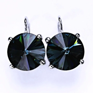 Stříbrné náušnice Swarovski krystal Montana - NK1188