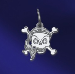 Stříbrný přívěsek námořnická lebka - PA0235