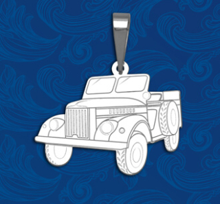 Stříbrný přívěsek auto Jeep - PA0429